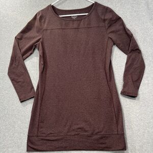 CARVE DESIGNS Dress tunic Brown Womans Large Long Sleeve stretch Athletic Sport